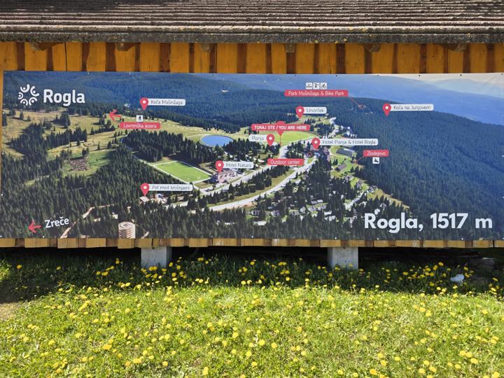 Ploča s kartom Rogle, Rogla 1517 m